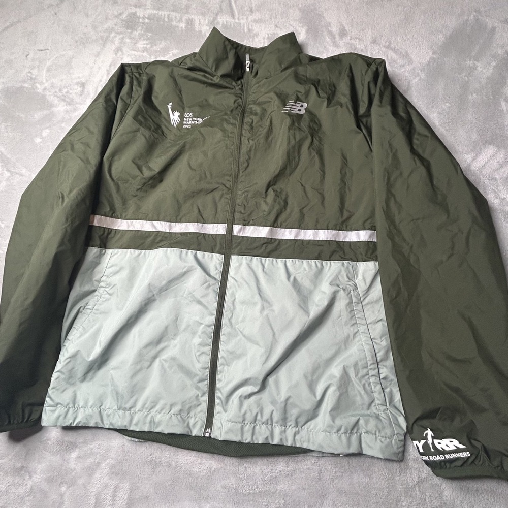 New Balance TCS New York City Marathon Road Runner Jacket Men's XL Green Reflect